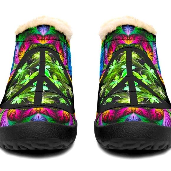 Yes We Vibe Winter Comfort Sneaker Boot 5.5 Vegan Cruelty Free Peace Sign - Picture 3 of 11